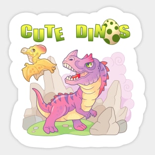 cartoon cute dinosaurs Sticker